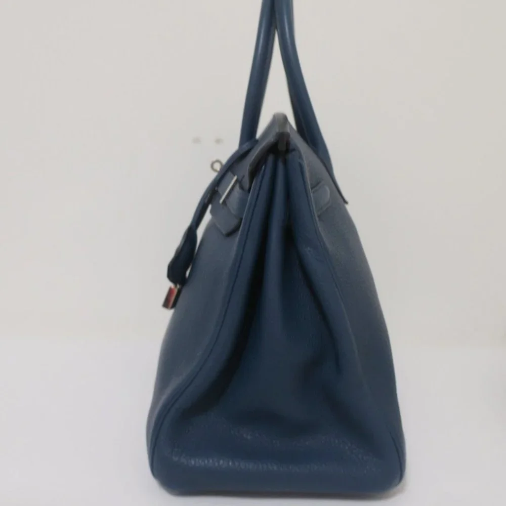 HERMES BIRKIN 35CM BLUE DE MALT CLEMENCE LEATHER PALLADIUM HARDWARE 2009 - Picture 13 of 16